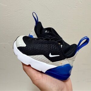 Nike 270 Kids Black, White & Blue Lightweight Sneakers